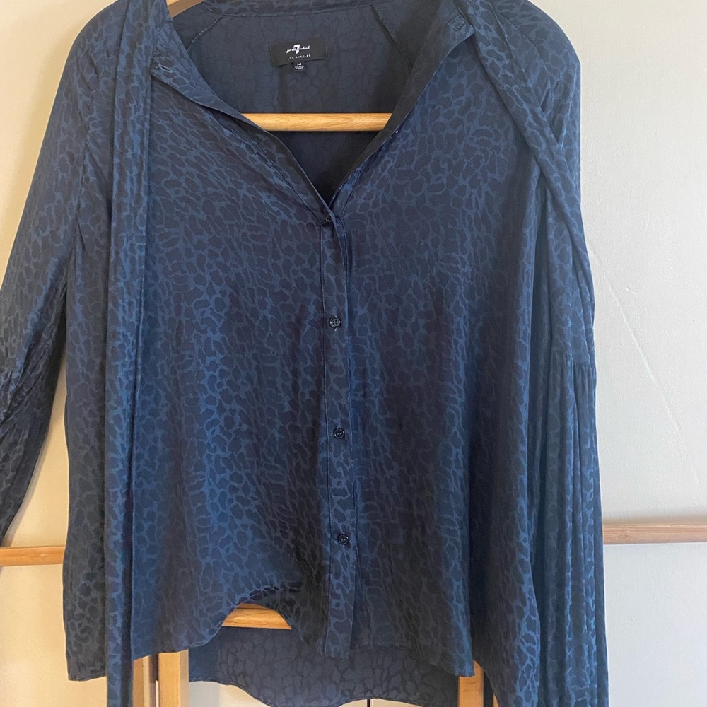 7 for all mankind blue blouse : size m